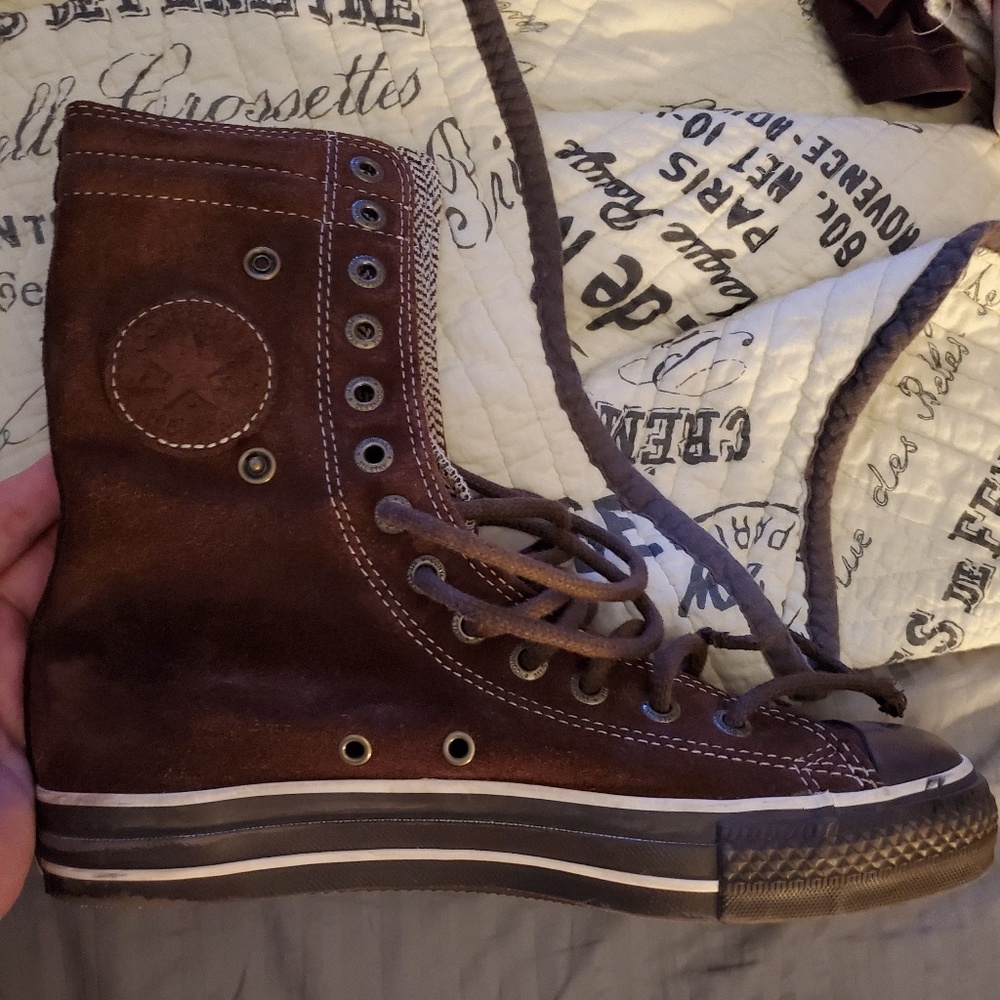 Chocolate suede chuck taylors